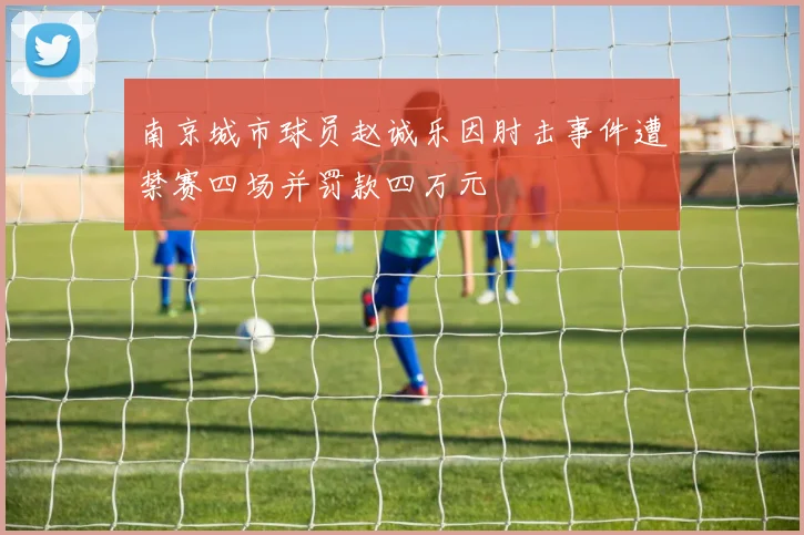 南京城市球员赵诚乐因肘击事件遭禁赛四场并罚款四万元